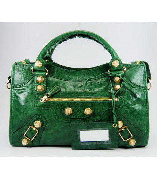 Balenciaga Giant City borsa in Green Agnello